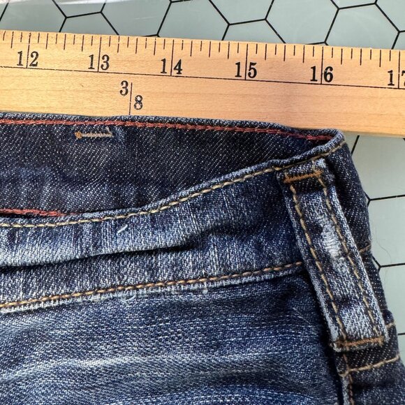 Silver Grayson Jeans Mens 32x31 Dark Blue Straight Leg Denim Distressed 32x31 - Picture 5 of 9